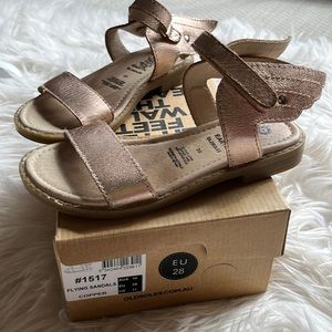 OLD SOLES GIRL'S COPPER FLYING LEATHER SANDALS